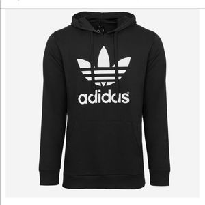 NWT Mens Adidas Black Trefoil Fleece Hoodie